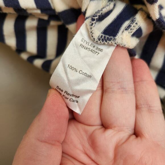 CAbi Bengal Navy & White Striped Tee Size Small Style #256 - Picture 11 of 12